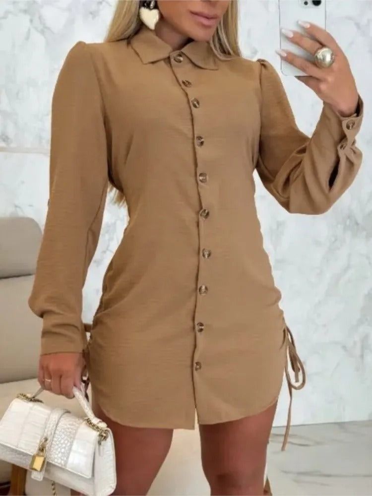 Women Shirt Dress White Lightweight Fabric | Lottie-1