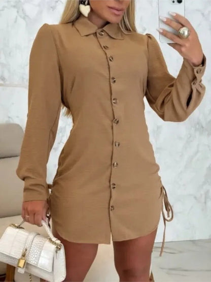 Variant image for Women Shirt Dress White Lightweight Fabric | Lottie-1