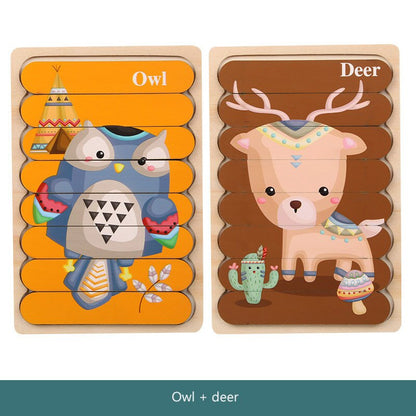 Educational Toy Double-Sided Puzzle Wooden | Learning Fun-5