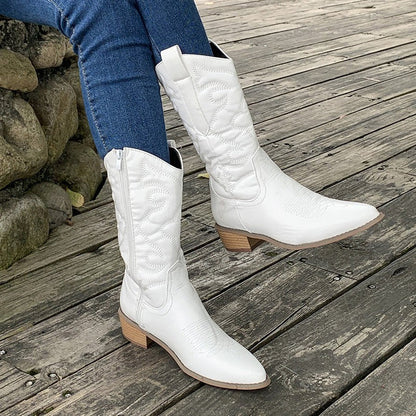 Women Cowgirl Boots Brown Suede | Heidi-3