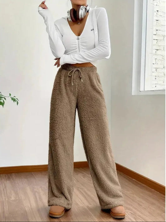 Women Cozy Fleece Lounge Pants | Aceline