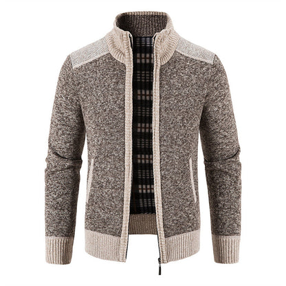 Warm Ribbed Knit Casual Cardigan for Men | Aldwin