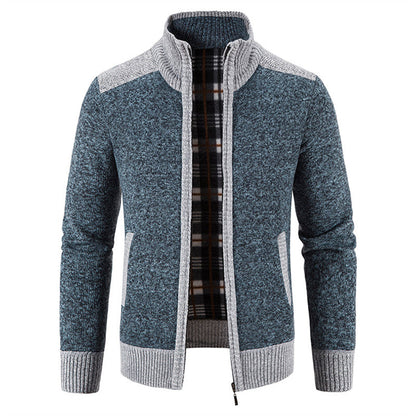 Warm Ribbed Knit Casual Cardigan for Men | Aldwin