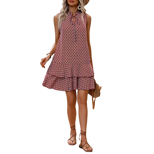 Button-Down Sleeveless Dress with Keyhole Neckline | Avianne