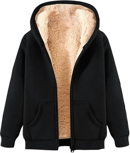 Warm Fleece Zip Hoodie | Alondra