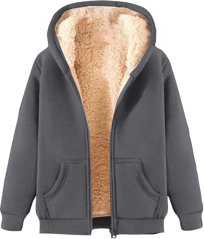 Warm Fleece Zip Hoodie | Alondra