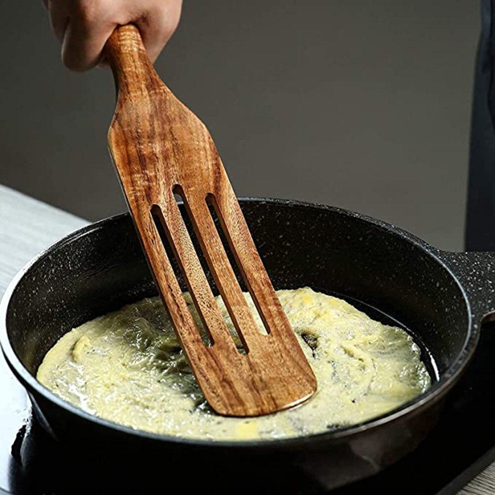 Natural Wood Cooking Utensil Set – Non-Scratch & Heat-Resistant
