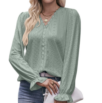 Women Chiffon Ruffle Top | Eriana